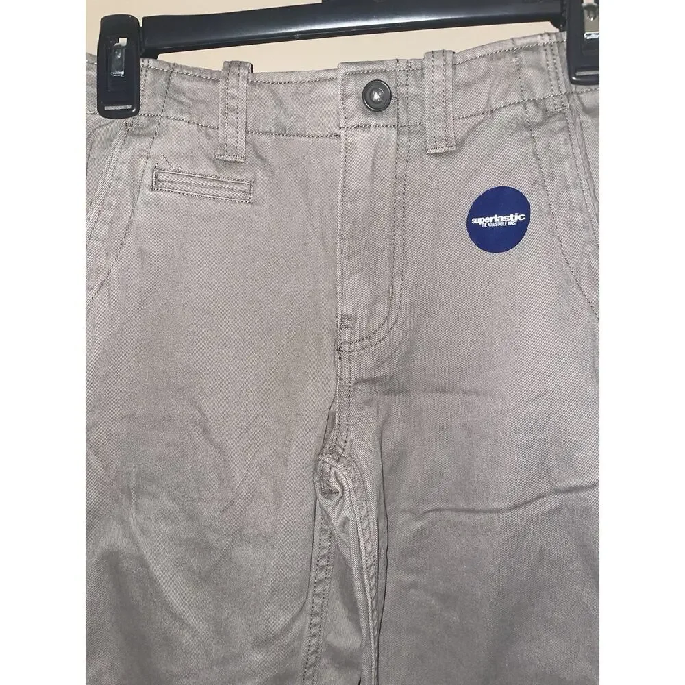 Gap Kids Boys Superplastic Adjustable Waist Khaki Pants Straight Fit Sz 8